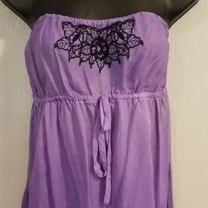 NEW  Strapless DRESS with embroidery design.. SIZE XL